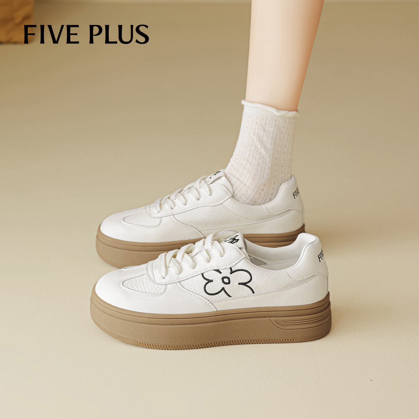 FIVEPLUS厚底阿甘板鞋女