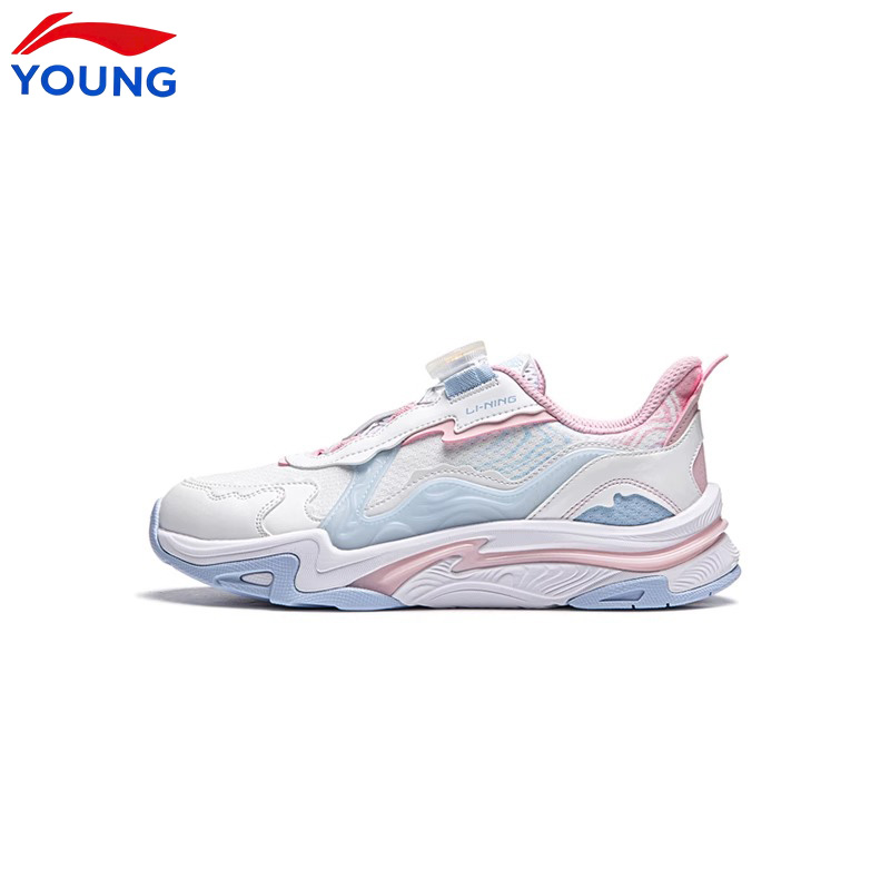 李宁官方旗舰正品儿童休闲鞋男女中大童网面透气青少年减震运动鞋