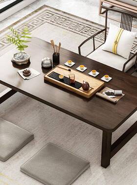 飘窗小几茶桌折叠家新用中式矮桌炕几榻榻米床上习桌实88236茶木