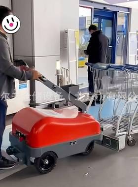 普动夫尔步行遥控电牵型引车2T迷你拖头1吨手推车收集搬运牵VYB引