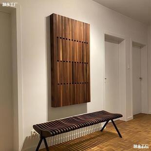 黑胡桃木钢琴键挂衣架入户门801后衣帽玄架关置架物节空间实木挂