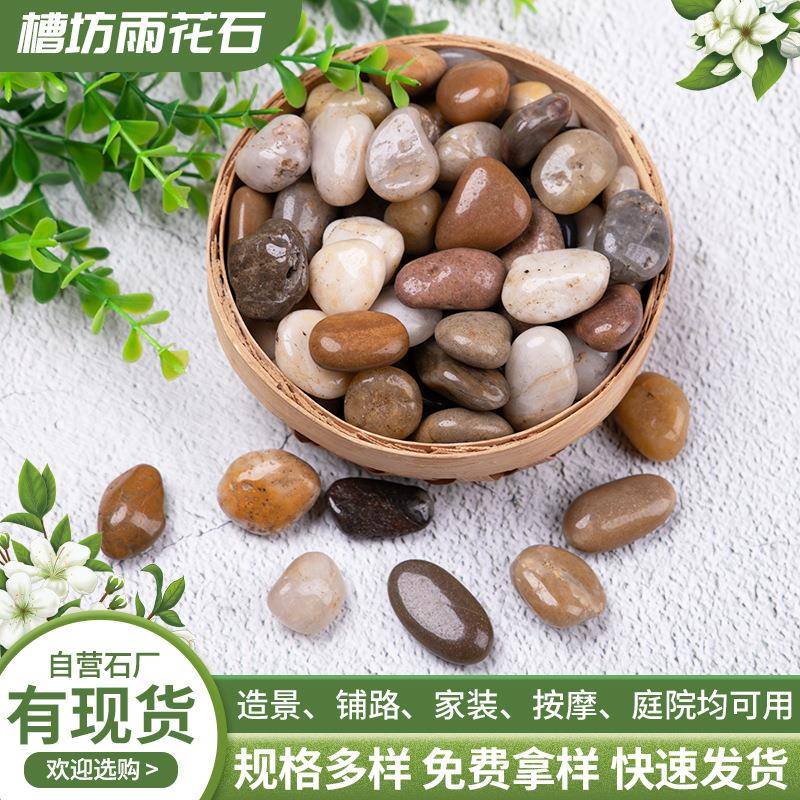 高光五彩鹅卵石花砾石雪水培装石铺地园林庭院家铺面GAF造景石头