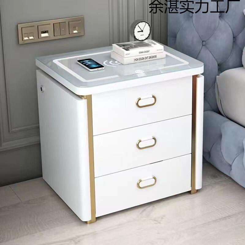 保险床保头柜隐藏JNI智能带钢琴虎牌险漆柜柜指纹锁网红烤无线充