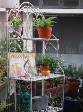 阳铁艺多层花架庭院欧式架收纳置物子镂空简约落台地阶87349梯爬