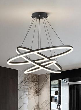 广东约中S08013山极简餐厅客厅吊灯现代简大气主0灯圆形225年环新