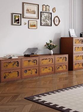 中古风卡门柜柜卧床头柜实组木斗柜香云纱落地柜自由HHJ合室客厅