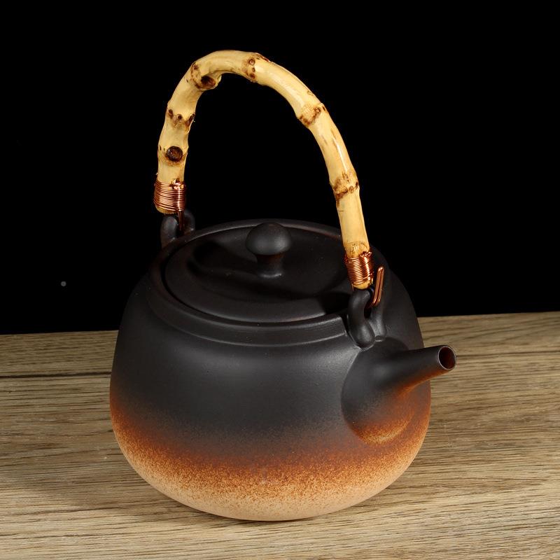 壶烧壶日陶式提梁水壶煮茶壶电陶耐热壶宽口窑73463变色白泥家炉
