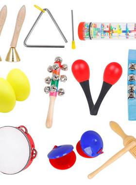奥尔夫打击乐器套10件套儿童宝音乐早教益TQE智铃教装具鼓组合沙