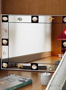 贝灵壳镜曼妙的BOR感化妆镜饰梳妆挂画衣帽间装饰镜子台桌面摆画