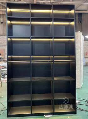 光轻奢开柜放格酒发柜金属实心板YBCGBG-2书烟酒钢展柜不锈钢彩妆