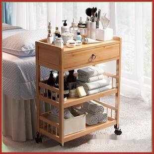 推车美发776院理养发足店小推车店生馆实木工浴具车柜子竹