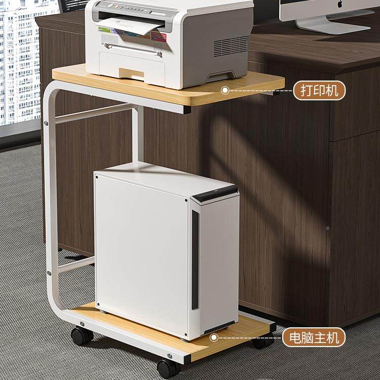 台式电脑主机托带滑轮架印主机置箱底座可移动一体收纳架打机FUH