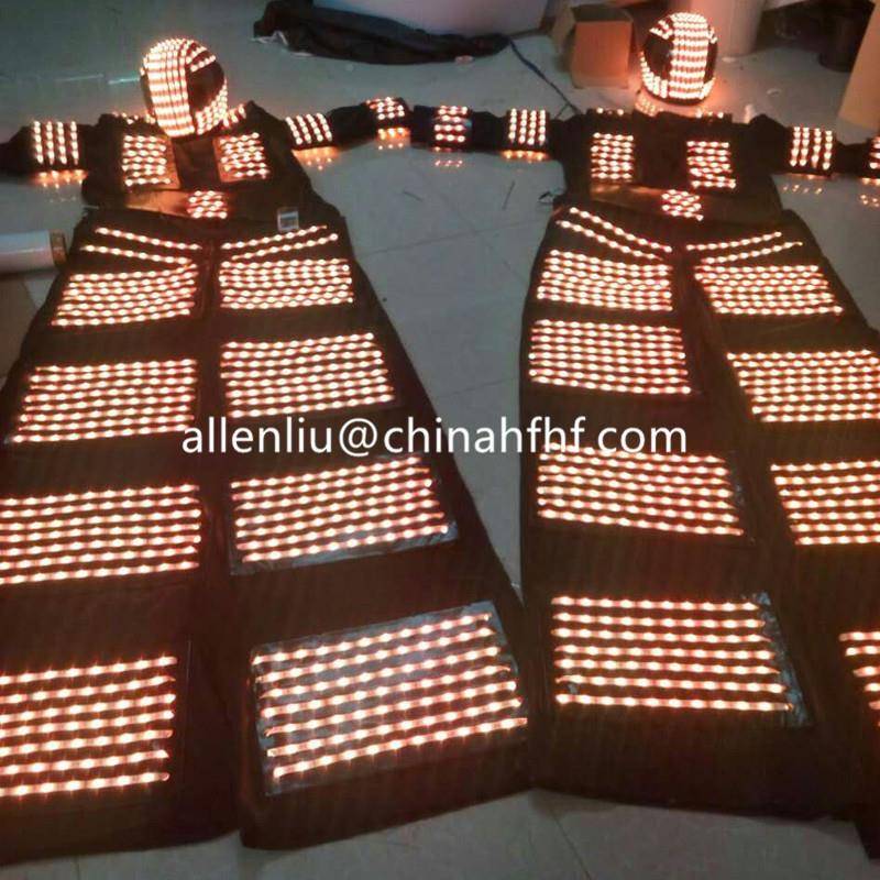 LED七彩发光高跷表台演服装舞演出发光HF-高跷服装发小表演丑高光