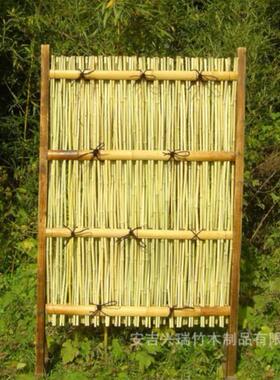 天然竹篱笆竹屏风花园置户隔外断日门木造景QBW护栏布隔式屏风墙