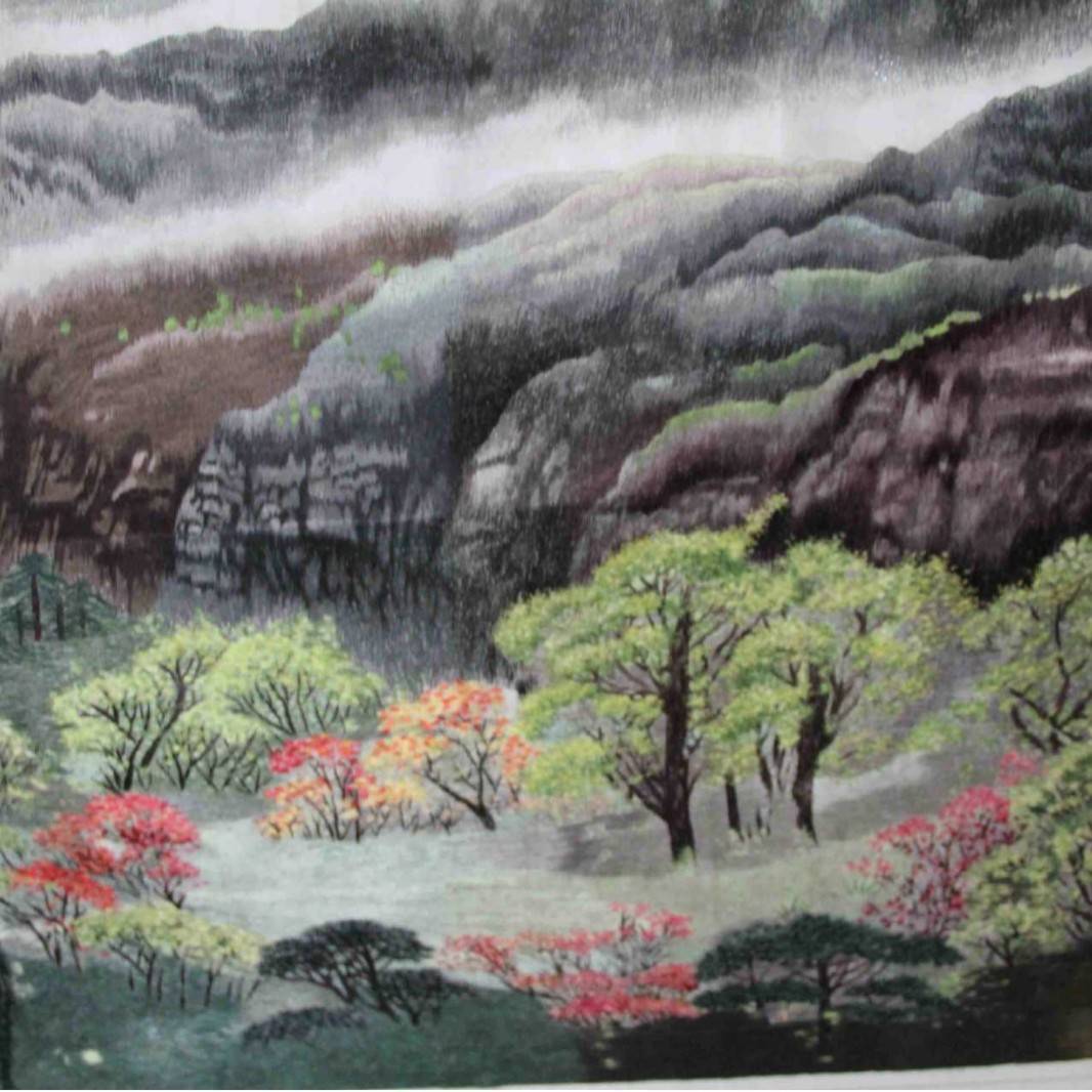 苏绣绣片家居客厅办公室装饰画苏州手工刺绣挂画山水风景画图片