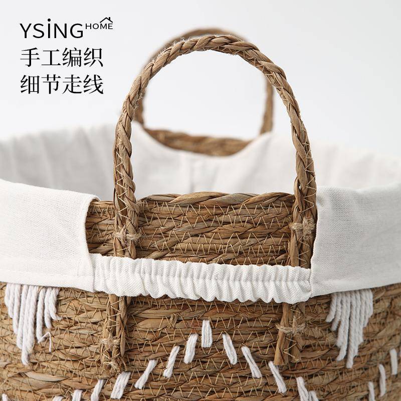 工编脏衣篓田园风大容量草编收藤织纳篮家用高手颜值轻奢WVS编脏