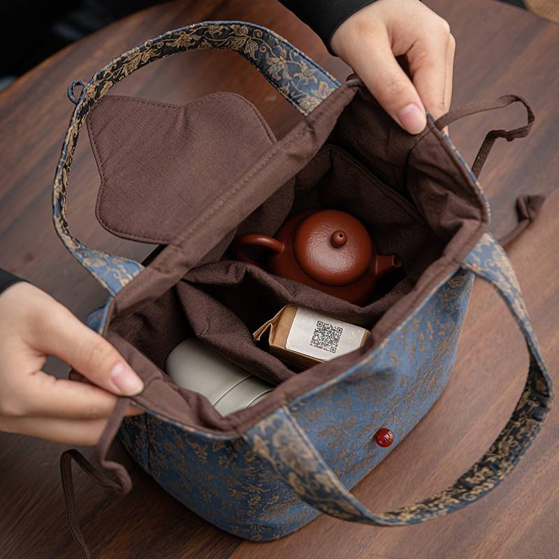 如意茶事包手提旅行茶具收纳包 便携布包 中式手拎包茶道零配