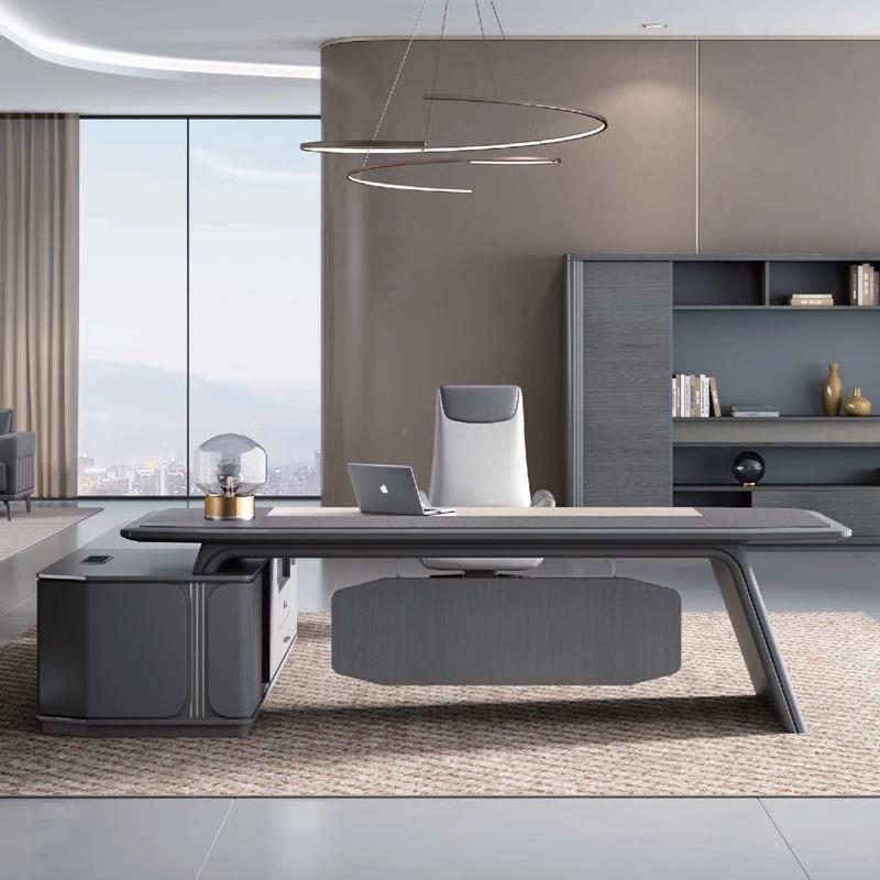 轻奢YZU裁公桌老板办桌班高档总桌大台简约现代总经理办公室桌椅