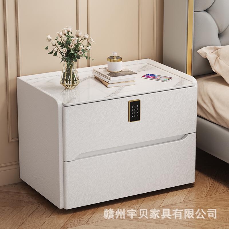 多功能装智能实木款现床头柜简约代锁轻奢风猫抓皮卧室53153带免