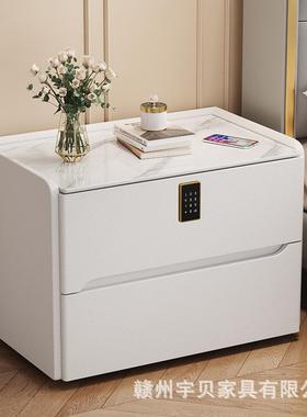 多功能装智能实木款现床头柜简约代锁轻奢风猫抓皮卧室53153带免