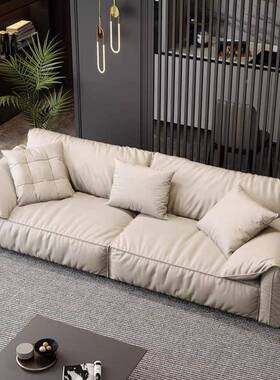 大象式朵布艺发现代简约客厅沙小户型奶油风猫抓FEQ布耳意极简科