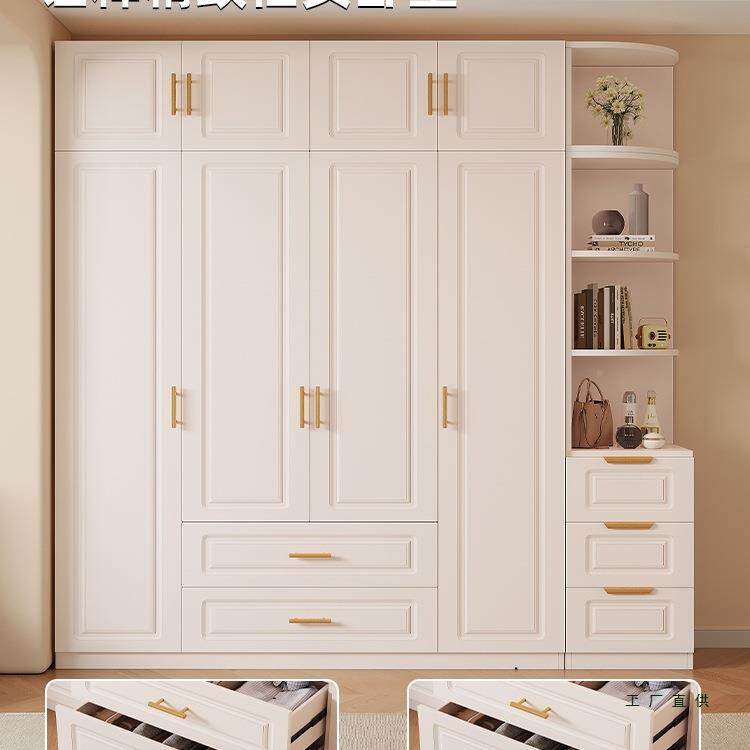 全木衣柜卧室家用户型奶油风儿小童收纳柜子简985易定制欧实式大