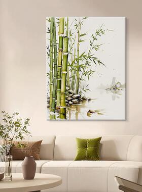 现代OHO绿简约式色新中客厅装饰节画节高升竹子玄关过道挂画