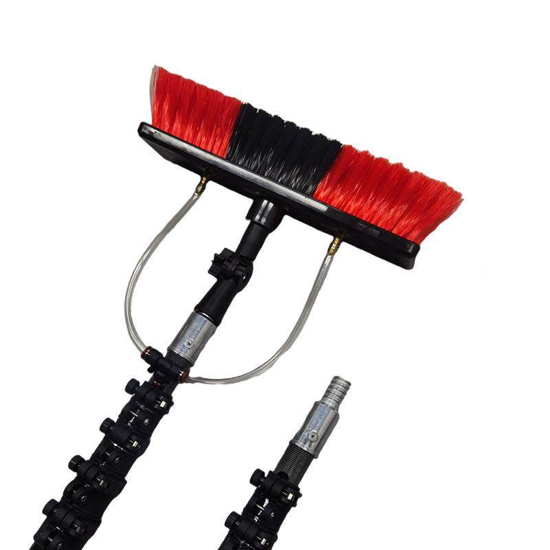 太阳能光伏清洁设长AZJ柄圆盘滚刷电动喷水通备板刷碳纤维水伸缩