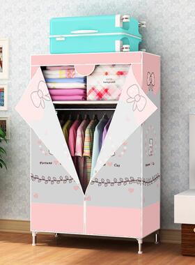 钢接头布衣柜钢密管加粗加固简易衣布艺钢全架封闭封防35560柜尘