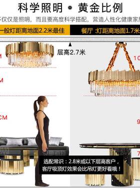 水晶吸顶灯轻灯奢具奢简约现代晶灯水客厅灯金色大灯圆形94804华