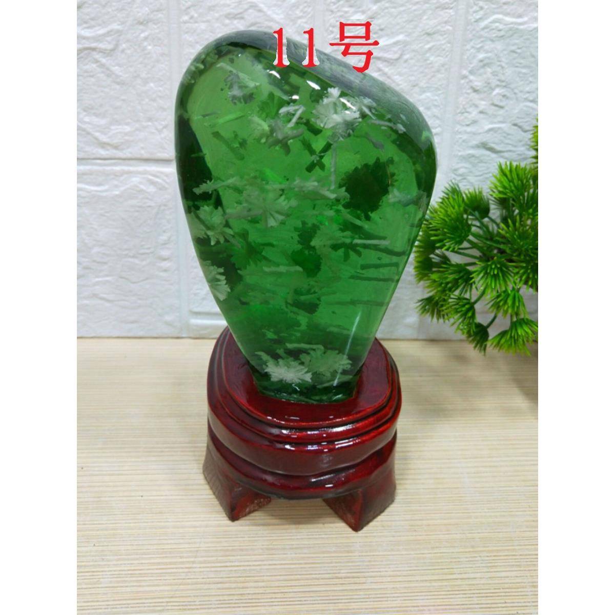 水晶琉璃头美轮美奂晶莹剔透绿奇石天然F76TT7HT观赏石色石件摆收