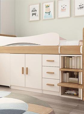 高儿童床男WDS小户型省间多功空能书桌床一体双胞胎组合孩半床0.9