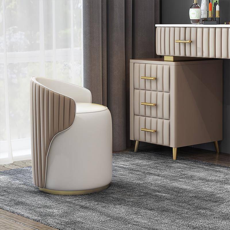 家用妆子靠背化AL770438化妆凳卧室女轻生梳妆椅台圆凳子奢网红梳