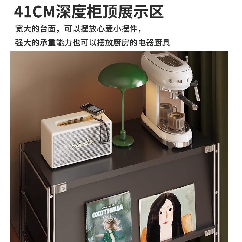 书柜客厅展ZNL示沙发边柜柜客厅展示柜落收地纳柜储物柜上翻杂门