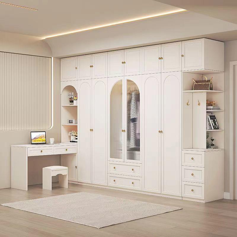 Tal轻奢奶组油风合色法ECaS3NHT式衣柜书桌一体白转角妆台大衣橱