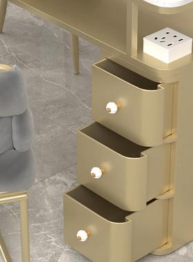 美椅甲轻CNK奢吸尘桌子单人功多能大理石套装美甲店器网红双人桌