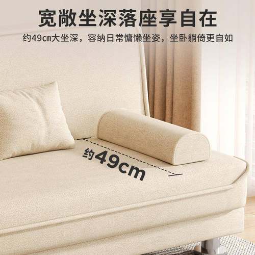 沙发厅沙床两用折发叠家具布艺KTD沙发双三人客人出租房懒人沙发