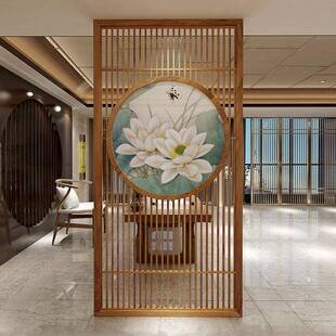 入画QLK户关轻室奢带实木遮挡办公室书房茶玄隔断屏风松木屏风