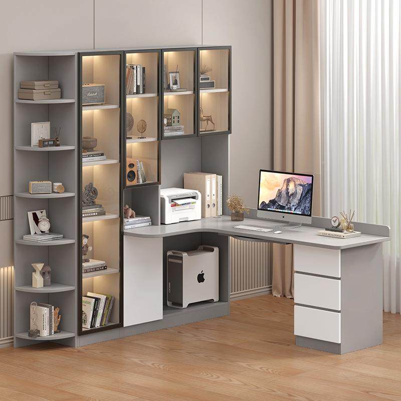 JZAFP1实木轻奢转角书桌书架一体书柜组合生卧G室桌家用学学习桌,住宅家具,电脑桌,淘宝优惠券,粉丝福利购,淘宝优惠卷