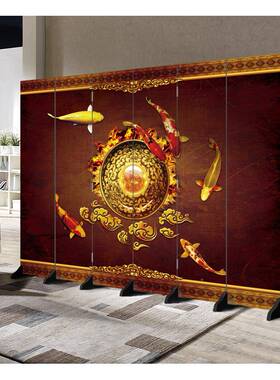 新中式移屏风室发AEG折财树隔断墙客厅叠动办公内简易卧室遮挡家