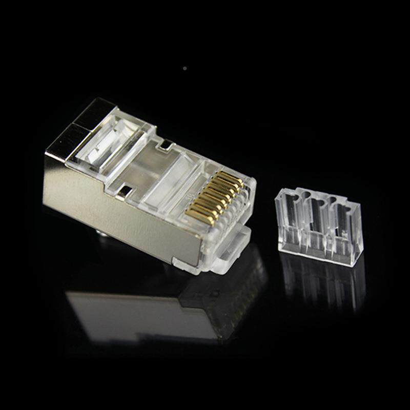 网4六络水晶头镀金超五类类IXL七类屏蔽水晶头8P8C网线RJ5接头