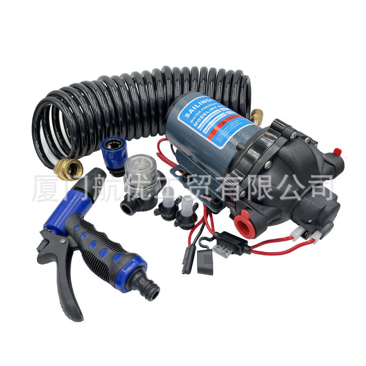 高压冲洗车泵清洗套装12V24V直流电动游艇船舶甲板冲洗隔膜抽水泵