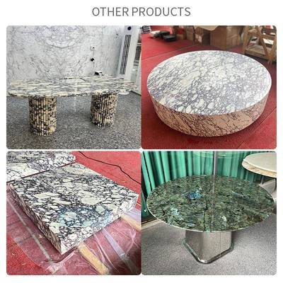 边天然理石帝诺米方形餐大桌黄餐桌台面家具按要求设计茶几几饭桌