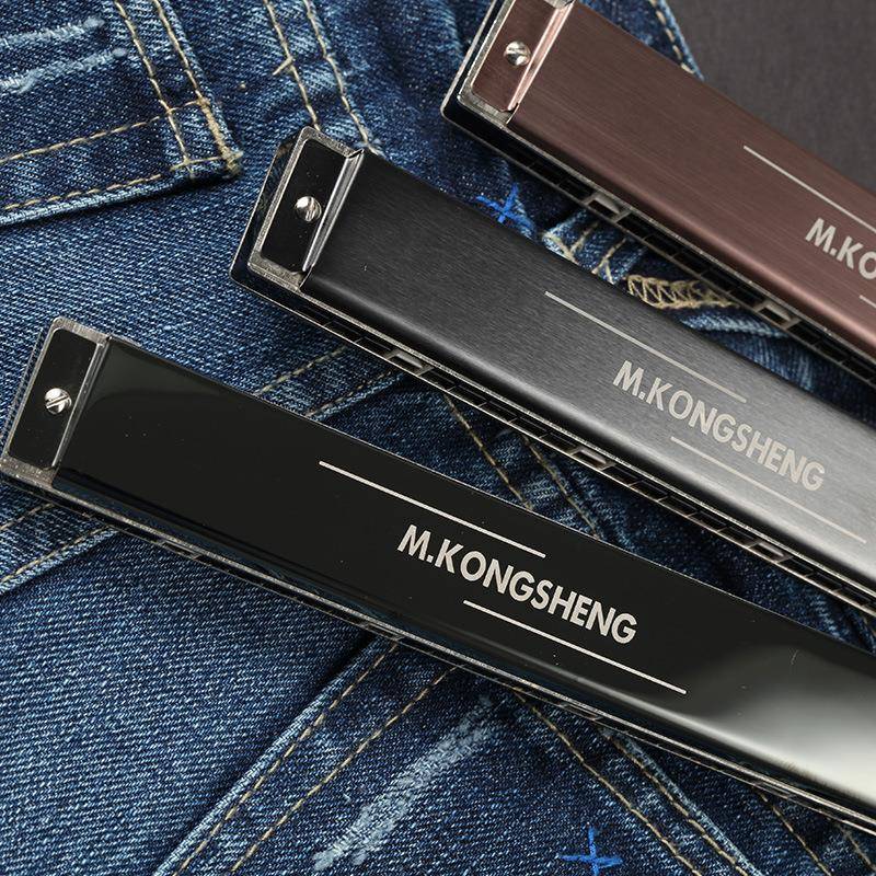 声4孔黑色复音口琴KS2-240孔KS-2403G3GM成人演口奏初学练习乐器