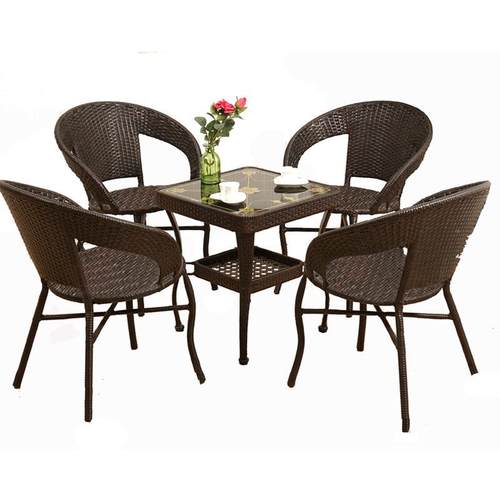 藤椅三件闲套茶桌家用阳小桌VGT椅单人靠子背椅户外休腾椅茶台几