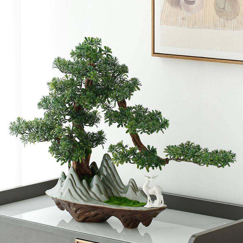 迎仿摆真客松崖柏盆景摆件创意客厅办18032公玄关景观盆栽装室饰,家居饰品,装饰摆件,淘宝优惠券,粉丝福利购,淘宝优惠卷