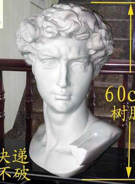 创意品质脂60cm树白金黑VVD大卫膏头像雕像雕塑蓝欧式商场石玄关
