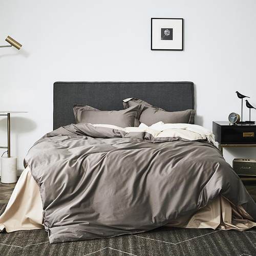 00S支匹马NGG棉素色四棉件套纯简约轻奢被1套纯全棉裸睡贡缎床品