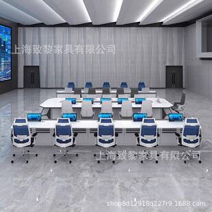 烤无化会议桌现代简漆约控长桌多人会议中电脑桌烤漆控制商务烤纸