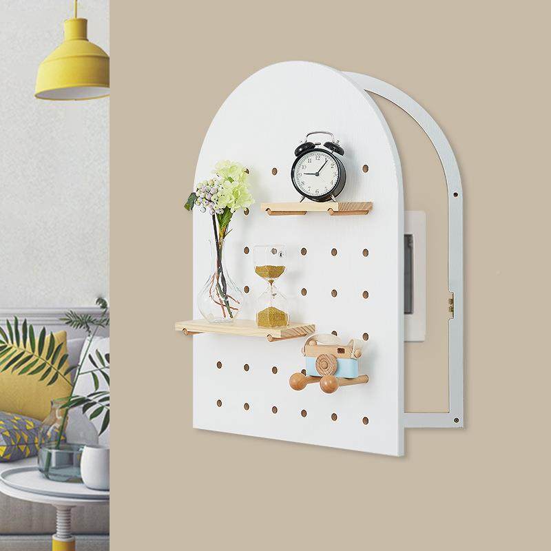 YDW洞洞板表箱遮挡木工小舅板电表玄创意扇关形遮配电进门箱装电